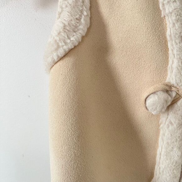 Haute Hippie Tan White Sherpa Vest Jacket 4T - Picture 4 of 6